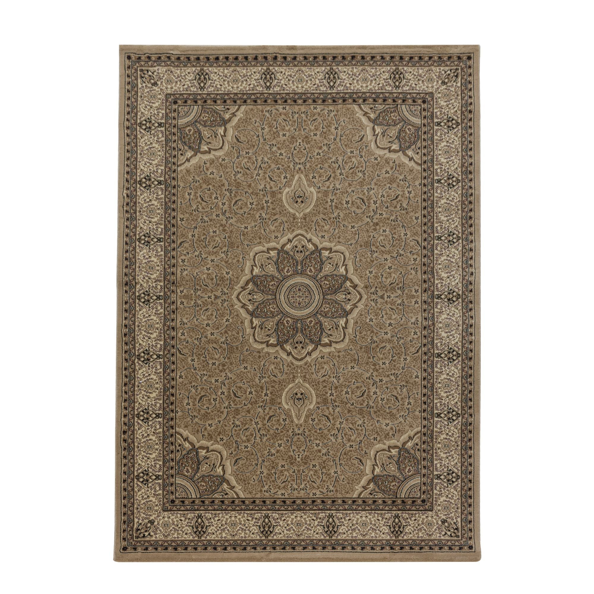 Beige Laagpolig Vloerkleed Omid Antique Allure Collection.