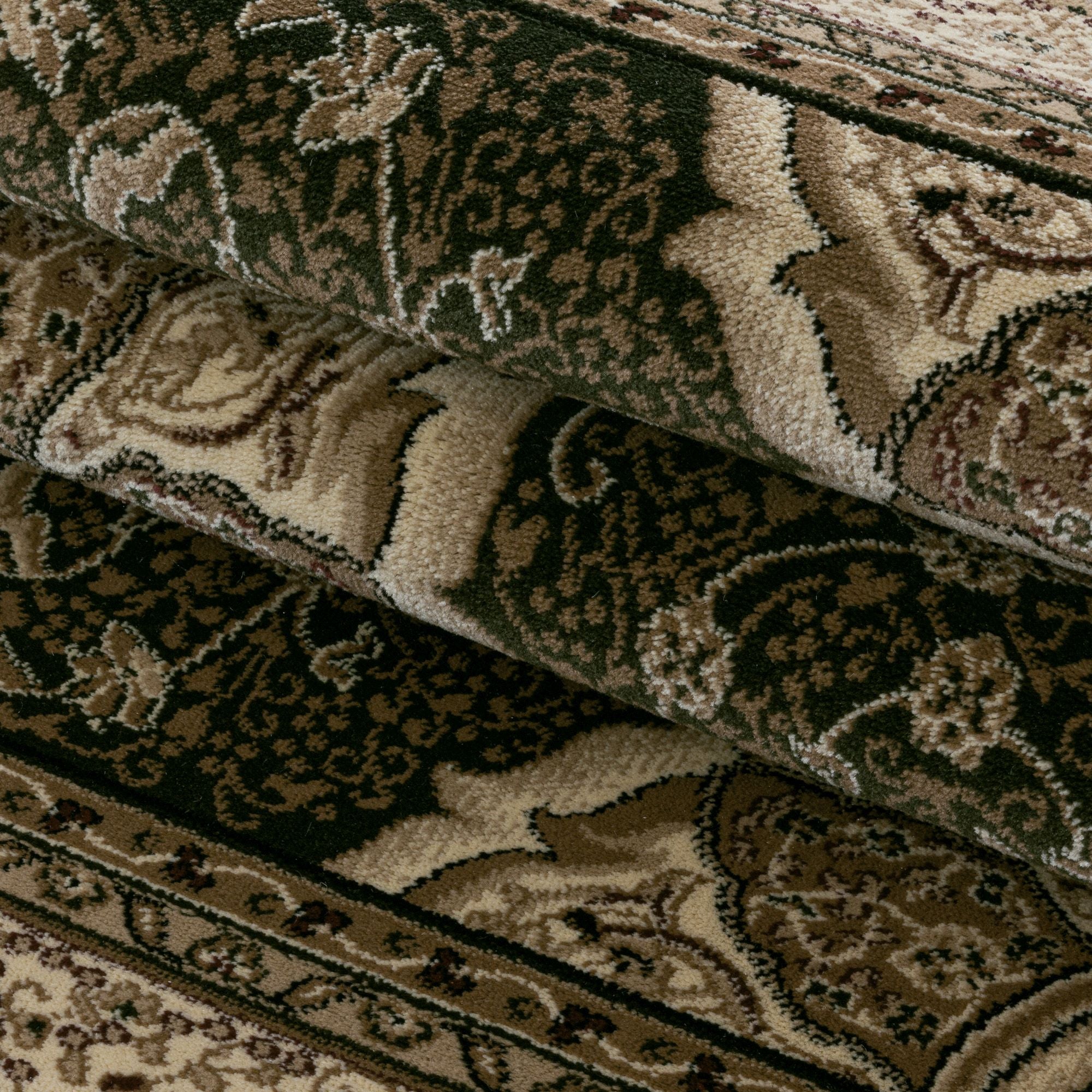 Groen Laagpolig Vloerkleed Omid Antique Allure Collection.