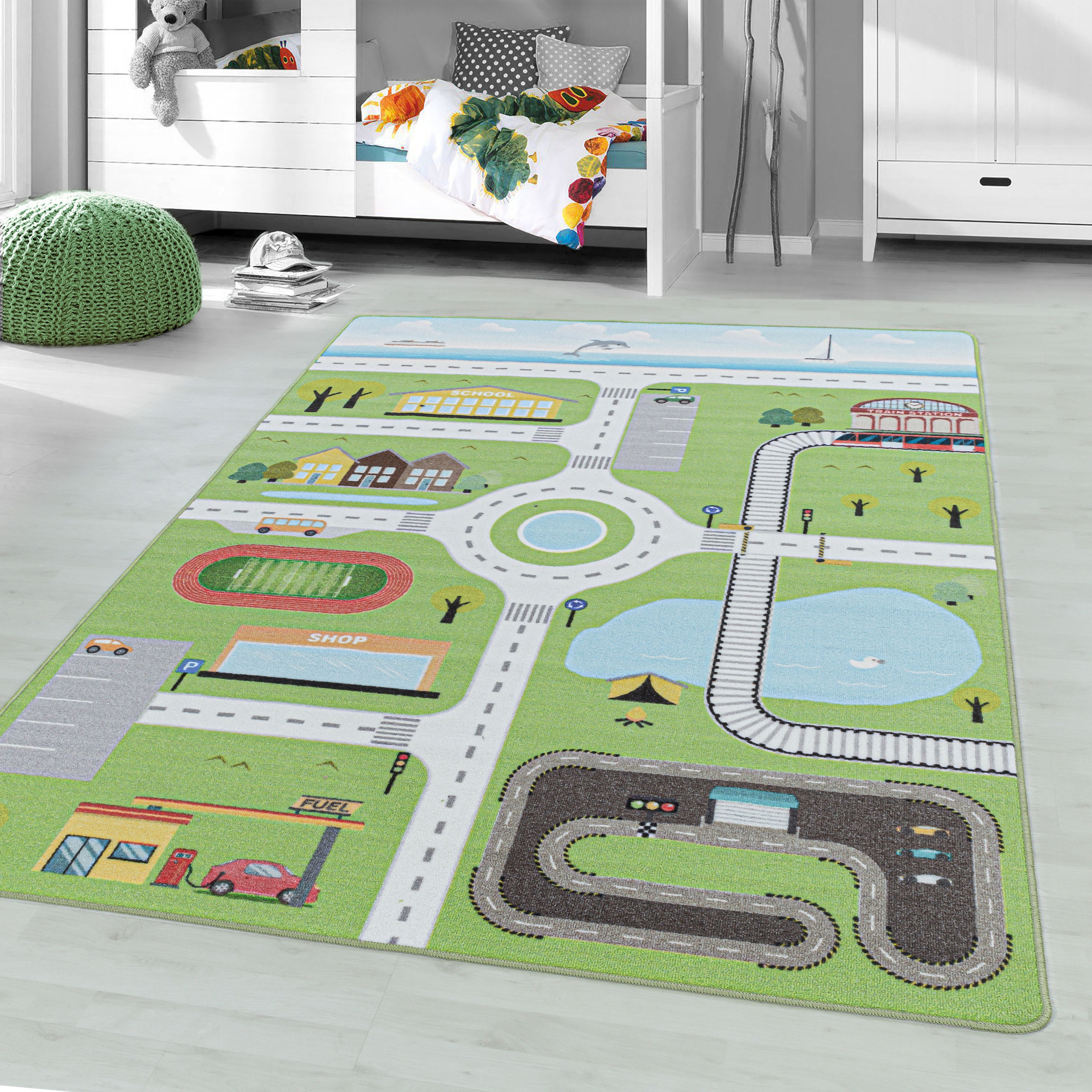 Groen Tapijt Laagpolig Vloerkleed Omid Playful wonder collection