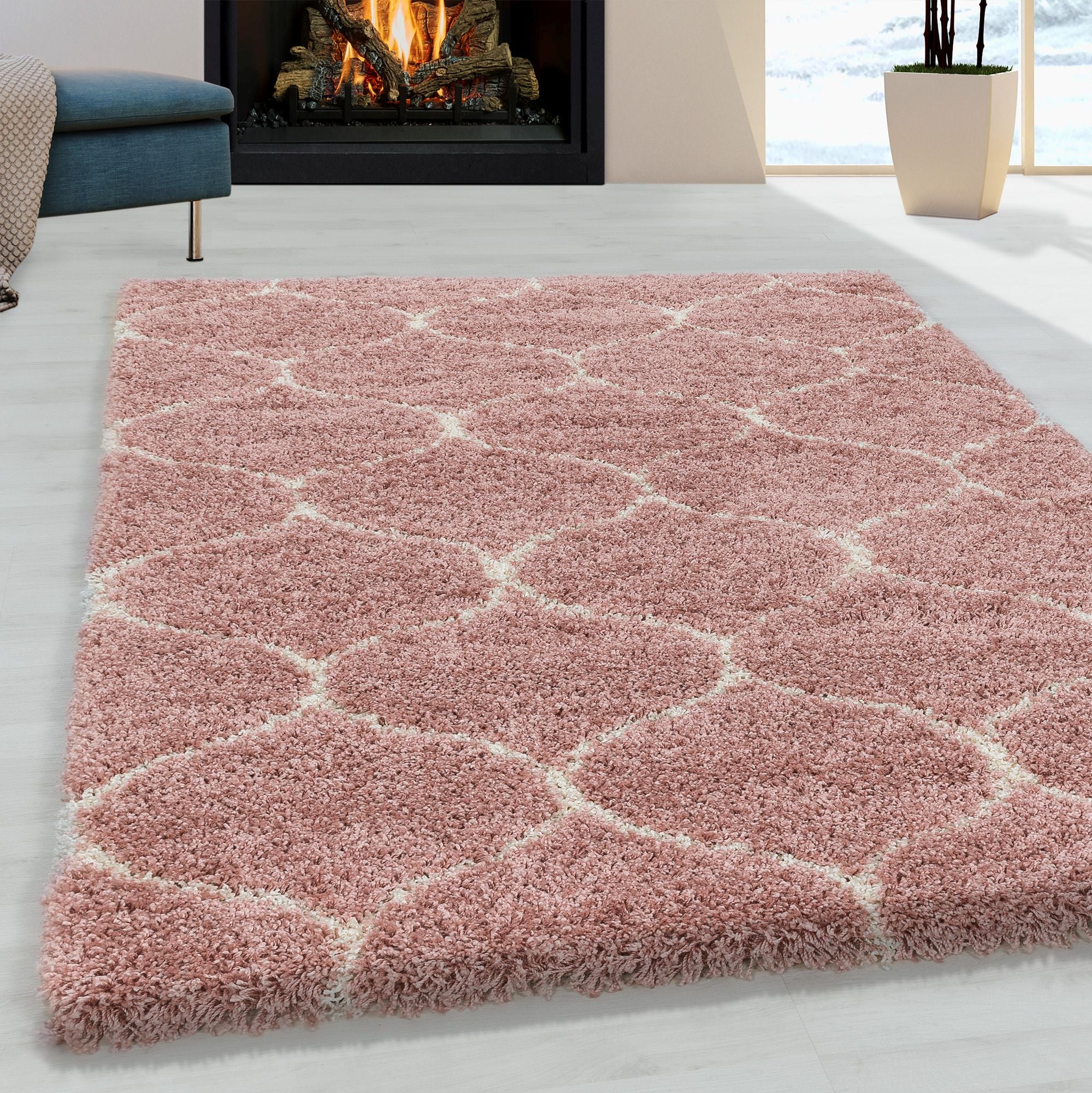 Roze Laagpolig Vloerkleed Omid ArtisanWeave Collection.