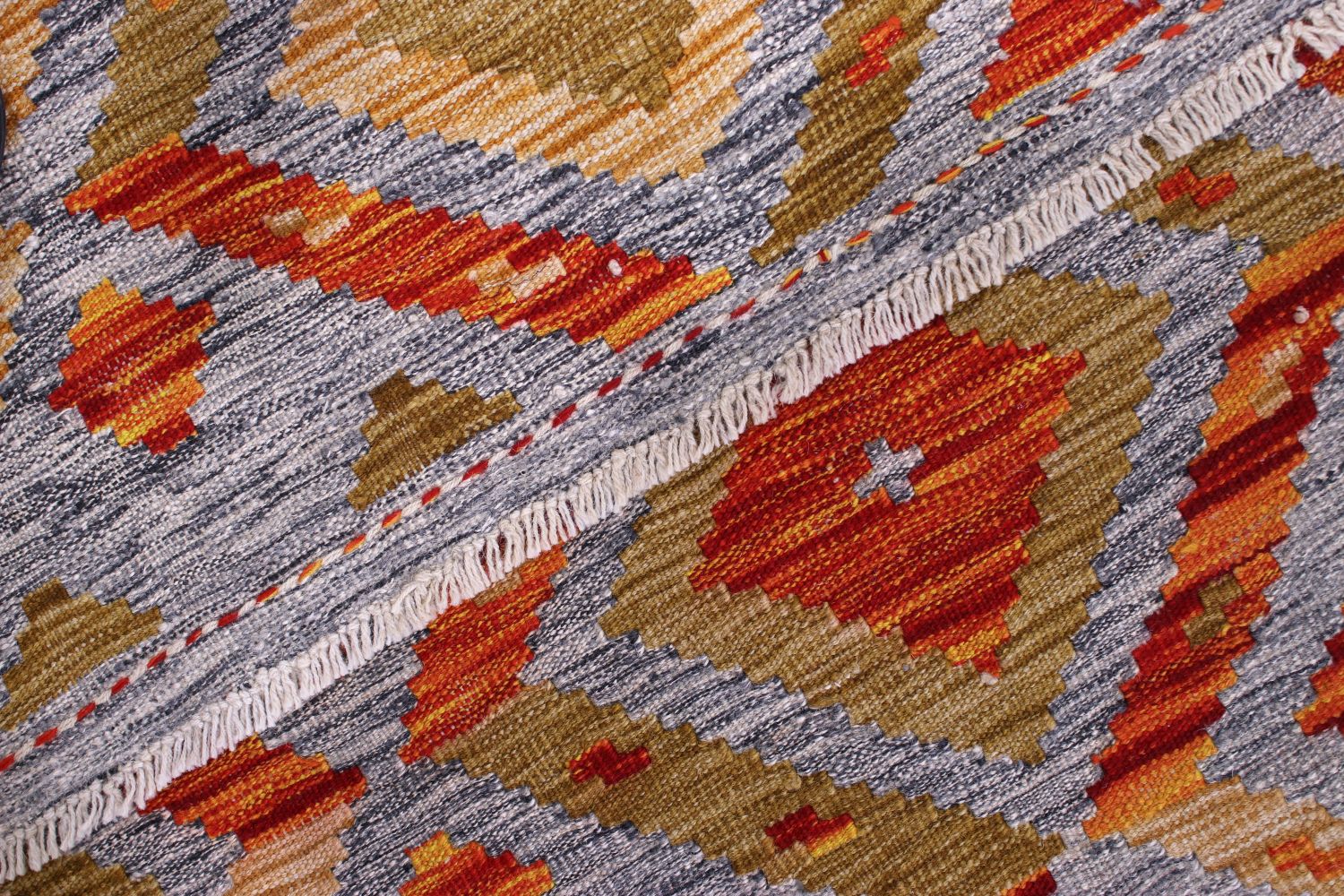 Kleurrijk Tapijt Laagpolig Handgeweven Wollen Vloerkleed - Omid Afghan Kelim 145x98