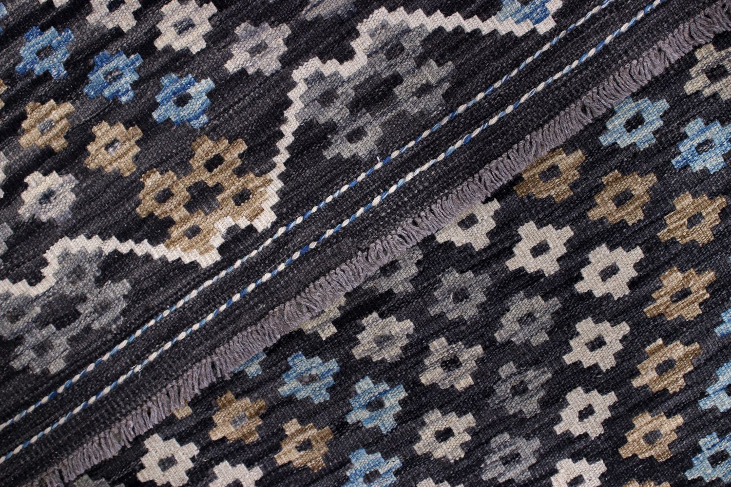 Kleurrijk Tapijt Laagpolig Handgeweven Wollen Vloerkleed - Omid Afghan Kelim 300x208