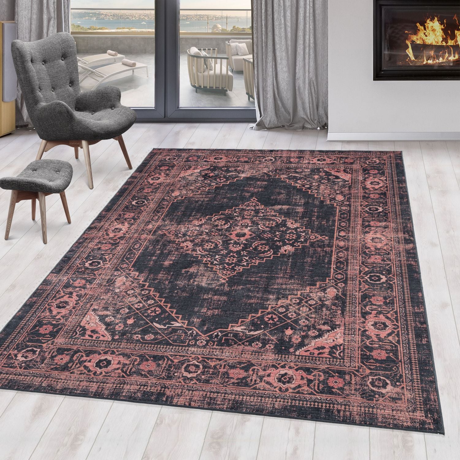 Rood Tapijt Laagpolig Vloerkleed Omid ChromaticBlend Rugs