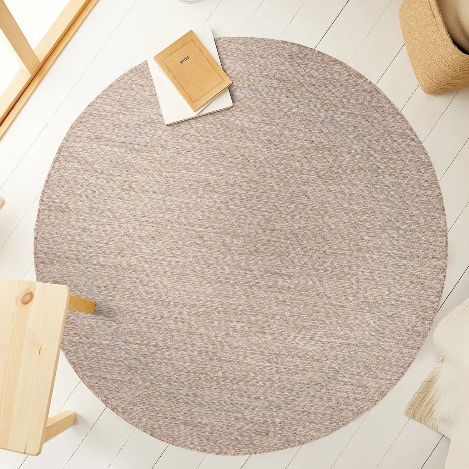 Beige Tapijt Laagpolig Vloerkleed Omid  Indoor-Outdoor Harmony