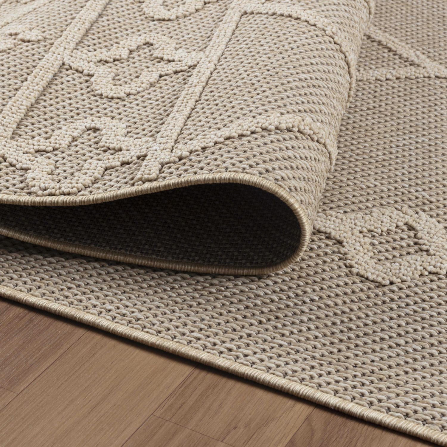 Beige Tapijt Laagpolig Vloerkleed Omid Chic Impressions Rugs