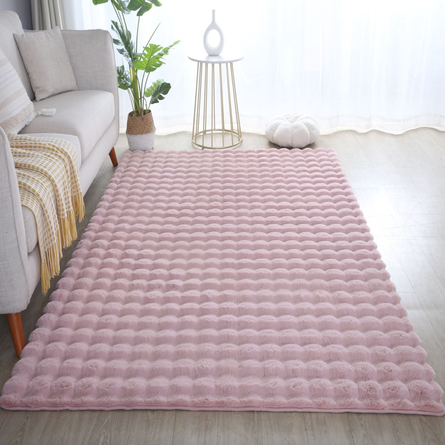 Roze Tapijt Laagpolig Vloerkleed Omid Calming Canvas