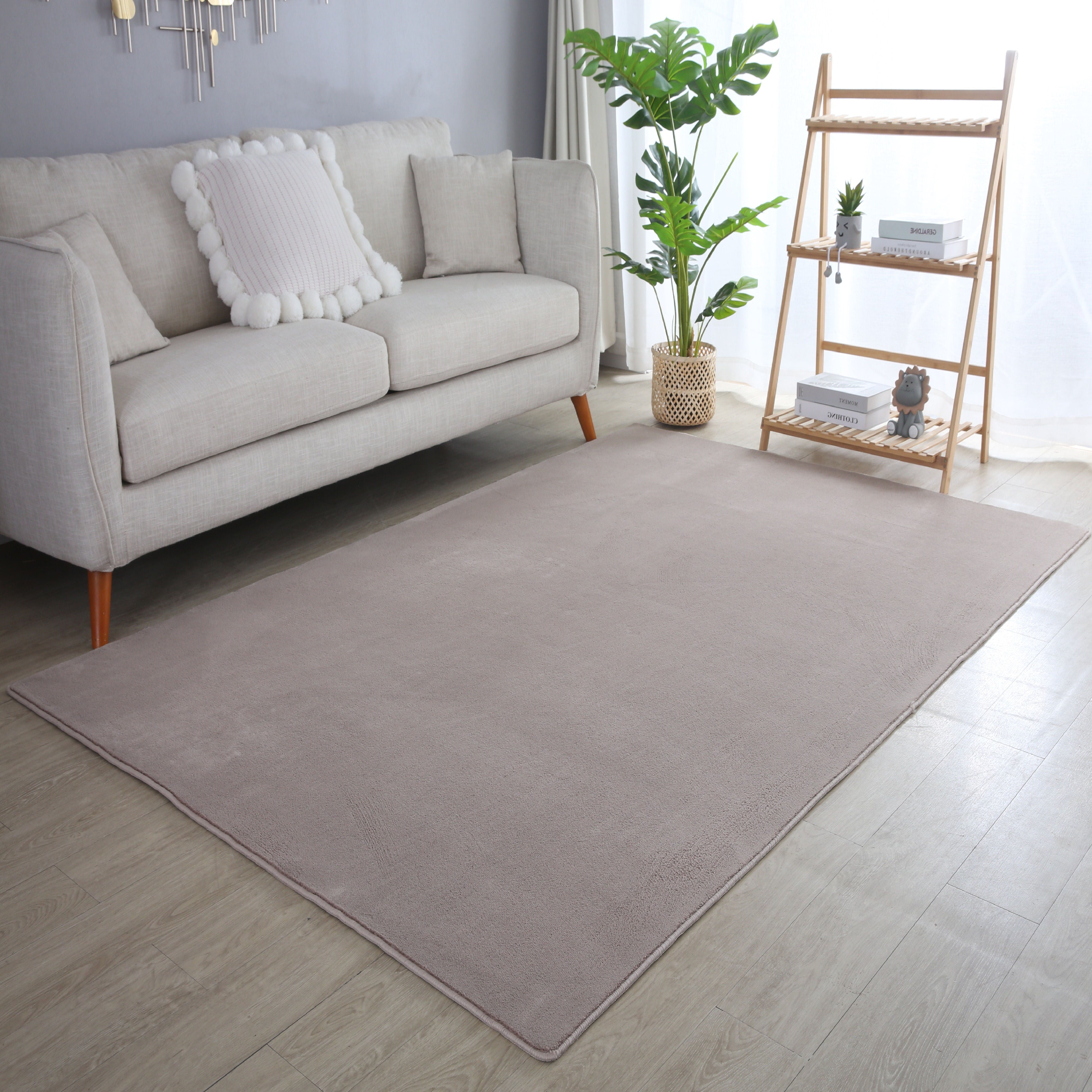 Beige Tapijt Laagpolig Vloerkleed Omid  Simple Serenity