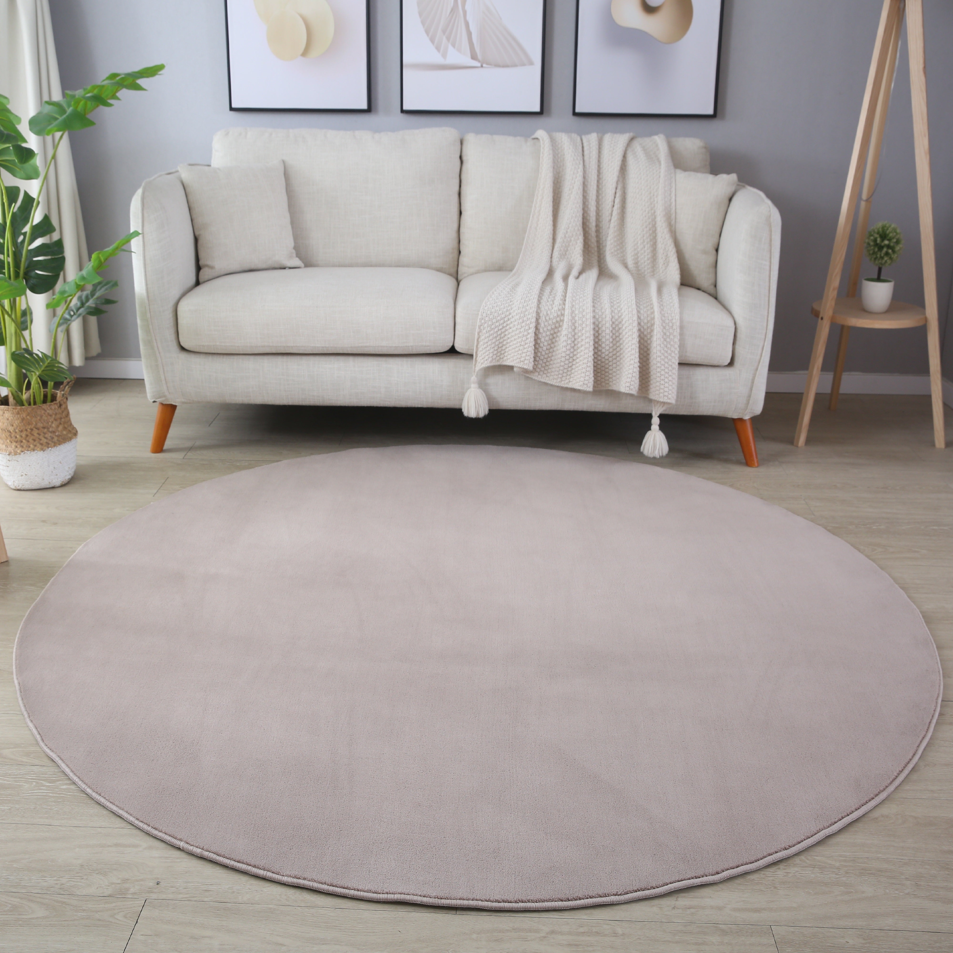 Beige Tapijt Laagpolig Vloerkleed Omid  Simple Serenity