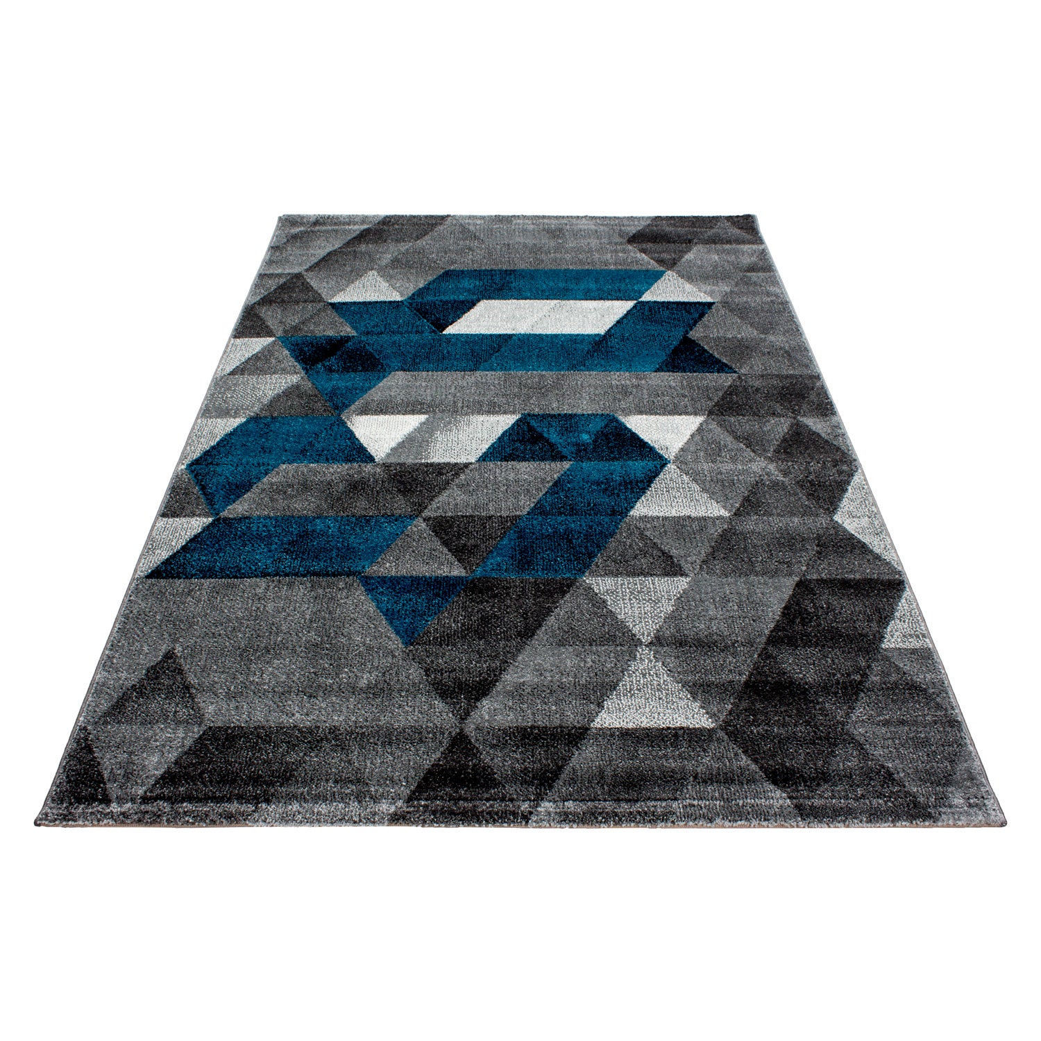 Blauw Tapijt Laagpolig Vloerkleed Omid Perception - Omid Carpets