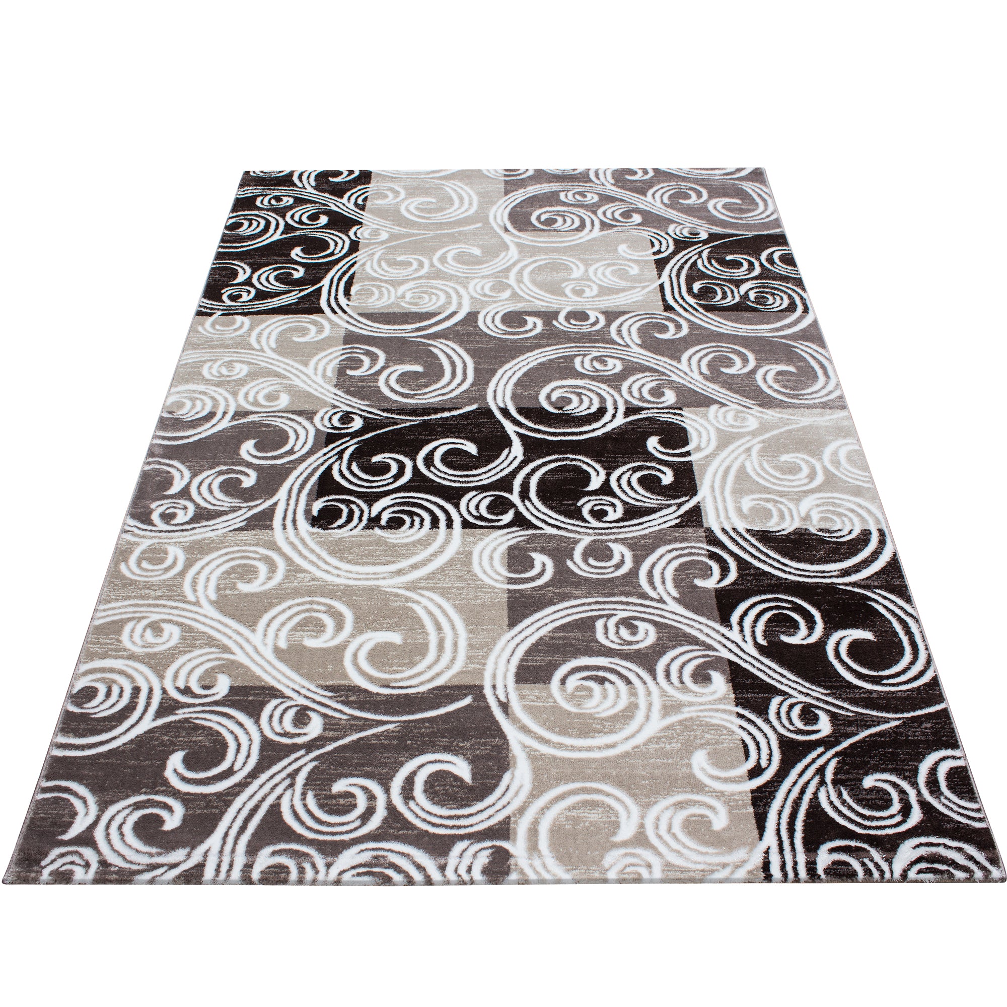 Bruin Tapijt Laagpolig Vloerkleed Omid Curve - Omid Carpets