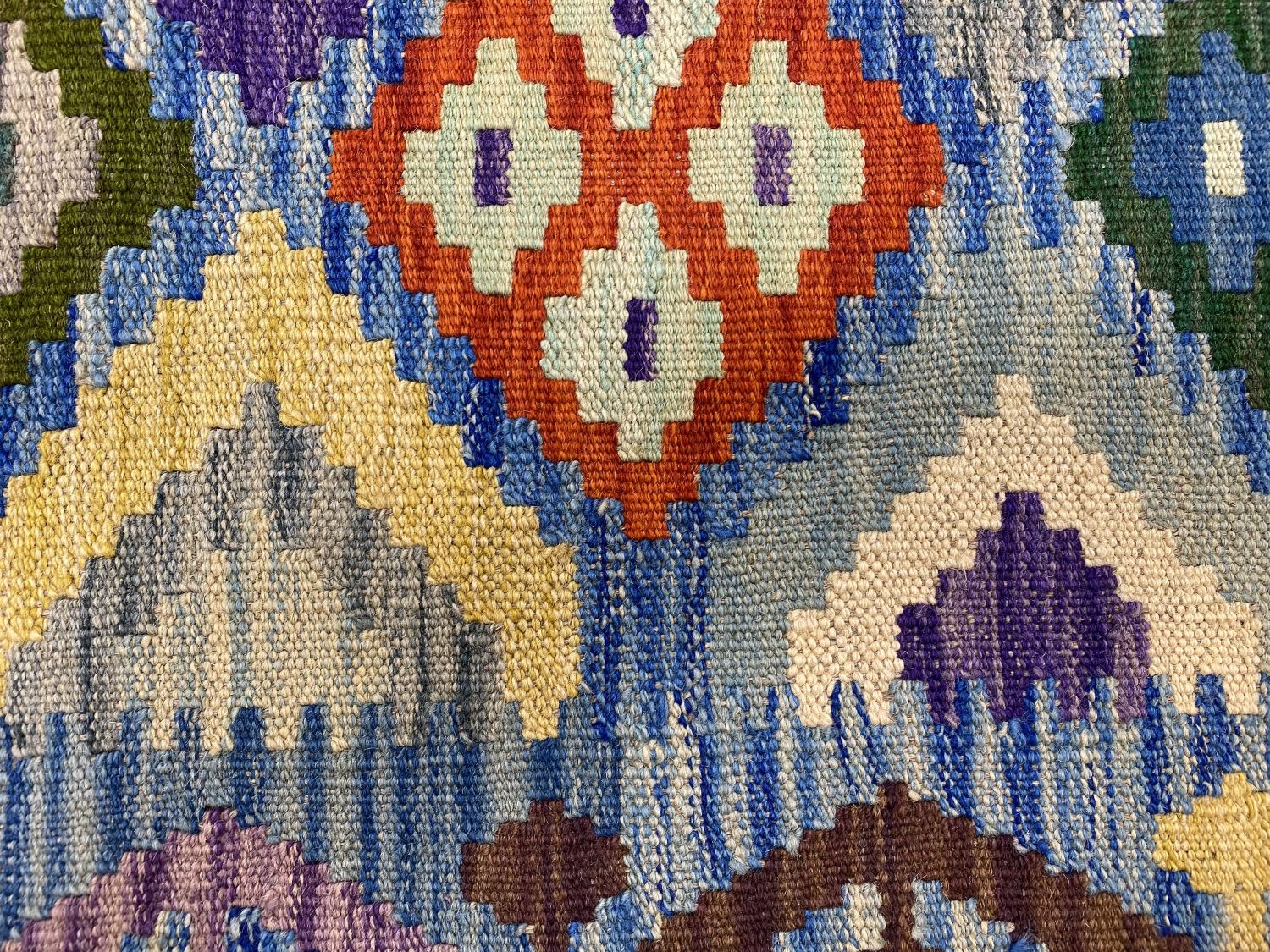 Kleurrijk Tapijt Laagpolig Handgeweven Wollen Vloerkleed - Omid Afghan Kelim 238x177cm